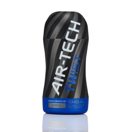 Мастурбатор Tenga Air-Tech Twist Ripple Blue с изменяемой тугостью обхвата, эффект глубокого минета