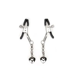 Зажимы для сосков Liebe Seele Solid Heart Nipple Clamps Silver, подвеска-сердечко