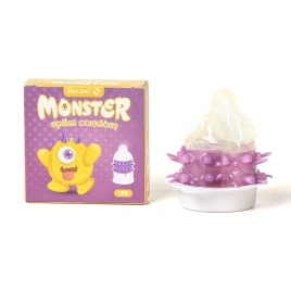 Насадка на член Recare Yellow Monster Spike Condom (презерватив с рядами пупырышков и шипов)
