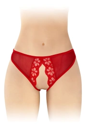 Трусики с открытым доступом Fashion Secret Ambre Red, сетка