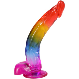 Фалоімітатор Doc Johnson Crystal Jellies - 9.5 Inch Dildo - Rainbow