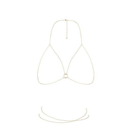 Ланцюжок портупея Bijoux Indiscrets Magnifique Bra Chain - Gold, прикраса на тіло