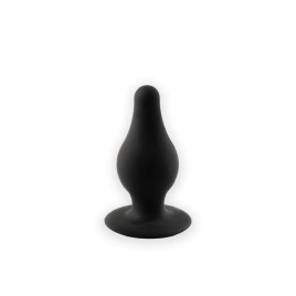 Анальная пробка SilexD Model 2, size M, черная, двухслойная, с эффектом памяти, диаметр 4 см