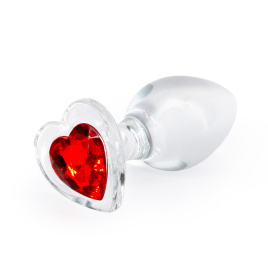 Скляна анальна пробка NS Novelties Crystal - Desires - Red Heart - Medium