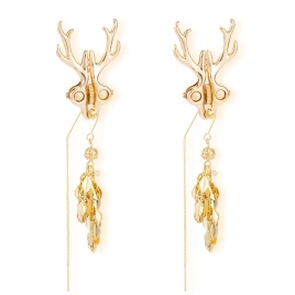 Зажимы для сосков LOCKINK SEVANDA Stag Adjustable Nipple Clamps, золотистые, со съемными подвесками