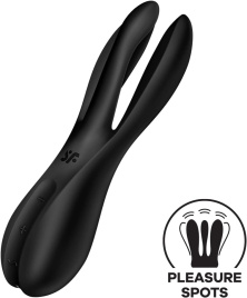 Кліторальний вібратор Satisfyer Threesome 2 Black, 3 гнучкі пальчики, 3 мотори