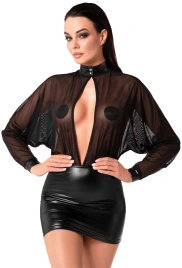 Платье Noir Handmade F348 Powerwetlook and tulle dress - S