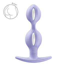Анальні кульки Fun Factory B BALLS DUO Purple, ефект вібрації, діаметр 3,2 та 3,6 см