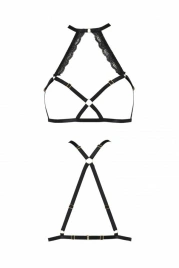 Портупея из стреп с кружевом Passion Exclusive LORRY BRA S/M, black