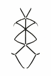 Портупея-боди из стреп Passion Exclusive IVENA S/M, black