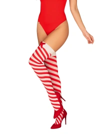 Чулки Obsessive Kissmas stockings S/M
