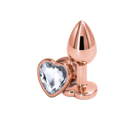 Анальна пробка NS Novelties Rear Assets - Rose Gold Heart - Small - Clear