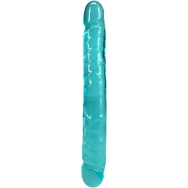 Фаллоимитатор двусторонний Doc Johnson Crystal Jellies 12" Jr. Double Dong Teal