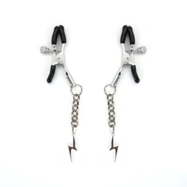 Зажимы для сосков Liebe Seele Lightning Nipple Clamps Silver, подвеска-молния