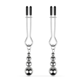 Затискачі для сосків Bedroom Fantasies: Nipple Clamps with Beaded Chain - Silver