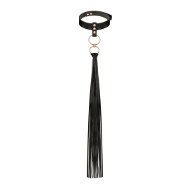 Нашийник с флогером Rosy Gold - Collar with Flogger - Black