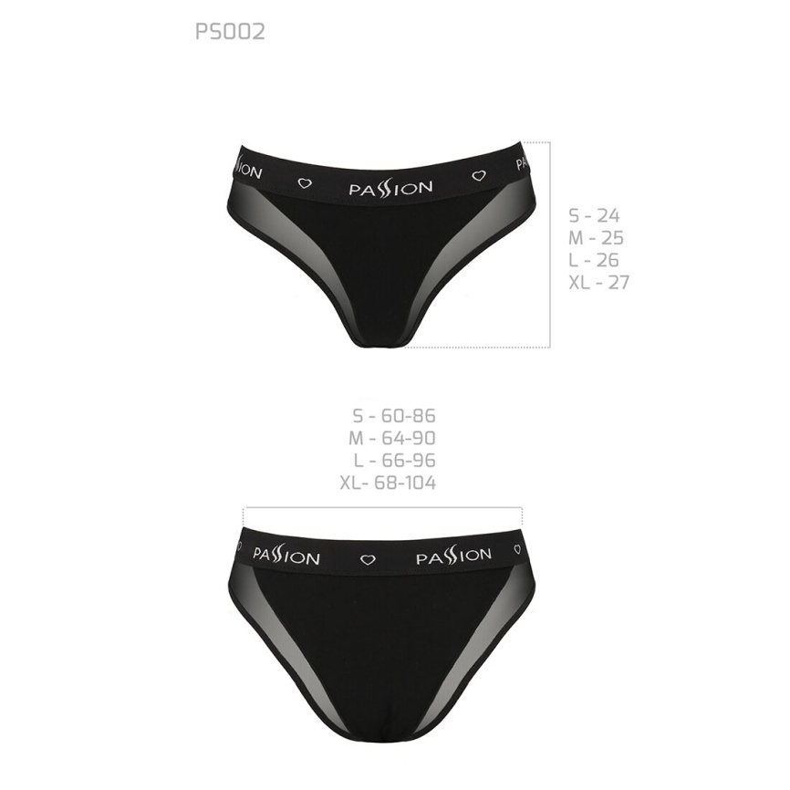 Трусики з прозорою вставкою Passion PS002 PANTIES XL, black фото 6