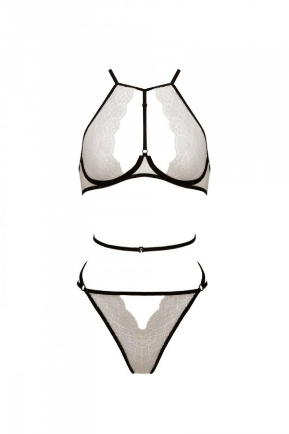 Комплект белья Passion CHIKA SET, XXL/XXXL, cream, топ, трусики фото 3