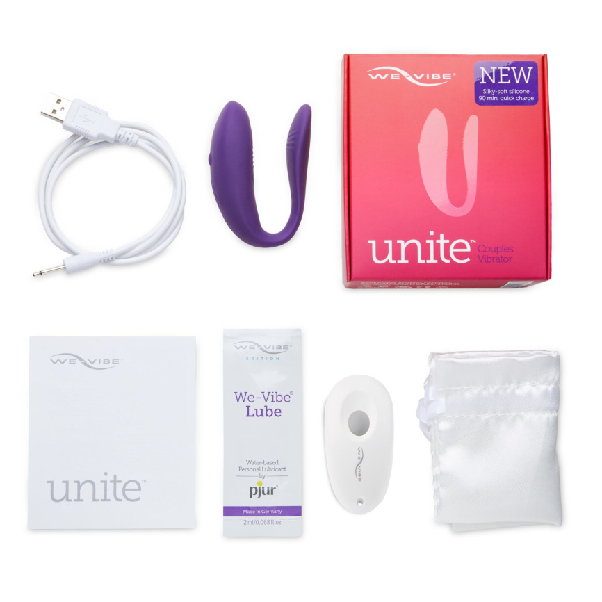 Недорогий вібратор для пар We-Vibe Unite Purple, однокнопковий пульт ДК фото 8