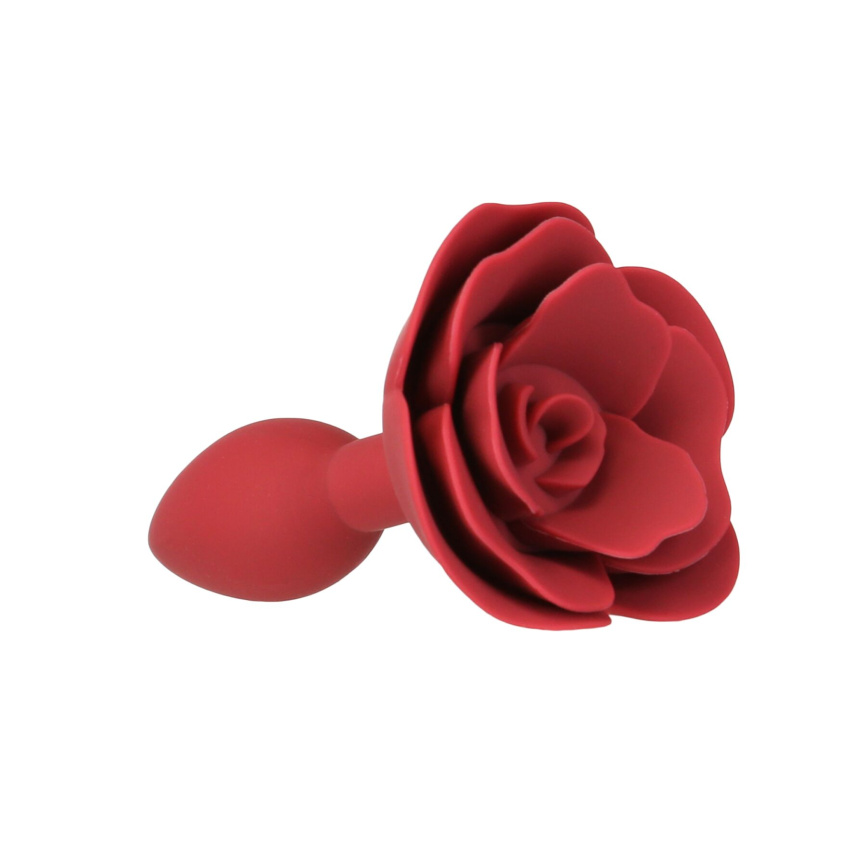 Силіконова анальна пробка Lux Active с розой - Red Rose Silicone Anal Plug фото 1