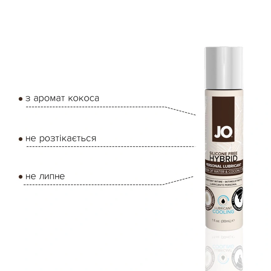 Охлаждающая смазка-крем с кокосовым маслом JO Coconut Hybrid COOLING (30 мл) белая фото 3