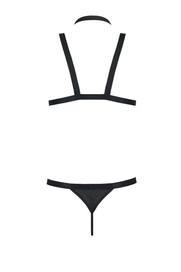 Комплект мужского белья из стреп Passion 039 SET ANDREW S/M Black, стринги, шлейка фото 4