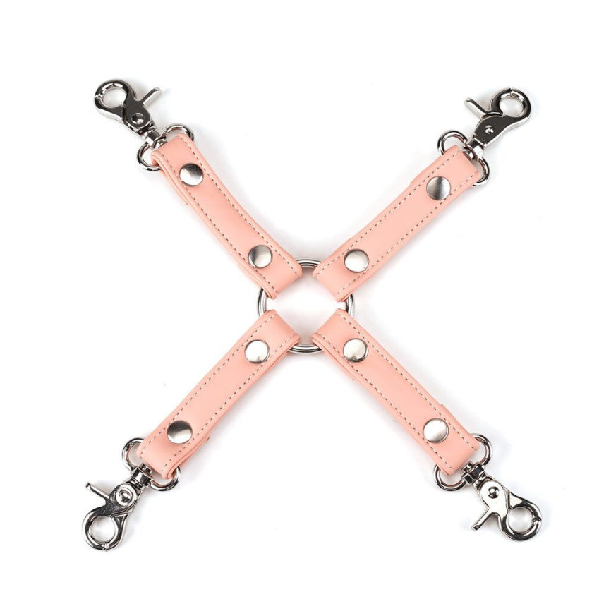 Хрестовина для фіксації Liebe Seele Dark Candy Pink Hogtie, з кільцем, 4 карабіни фото 1