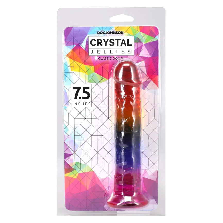 Дилдо Doc Johnson Crystal Jellies - 7.5 Inch Dong - Rainbow фото 5