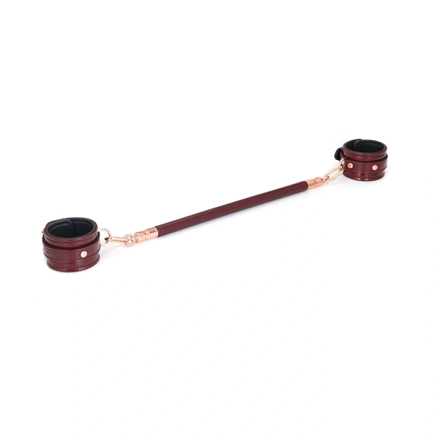 Фиксатор-распорка для ног или рук Liebe Seele Wine Red Spreader Bar, дерево + натуральная кожа фото 6