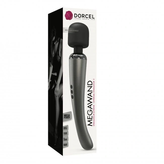 Мощный вибромассажер Dorcel Megawand Chrome Silver перезаряжаемый, 160 режимов фото 7