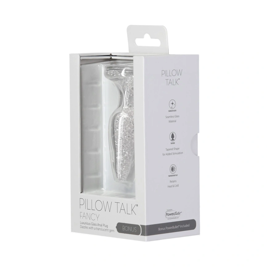 Стеклянная анальная пробка Pillow Talk Fancy Luxurious Glass Anal Plug, ⌀3,1см, вибропуля в подарок фото 7