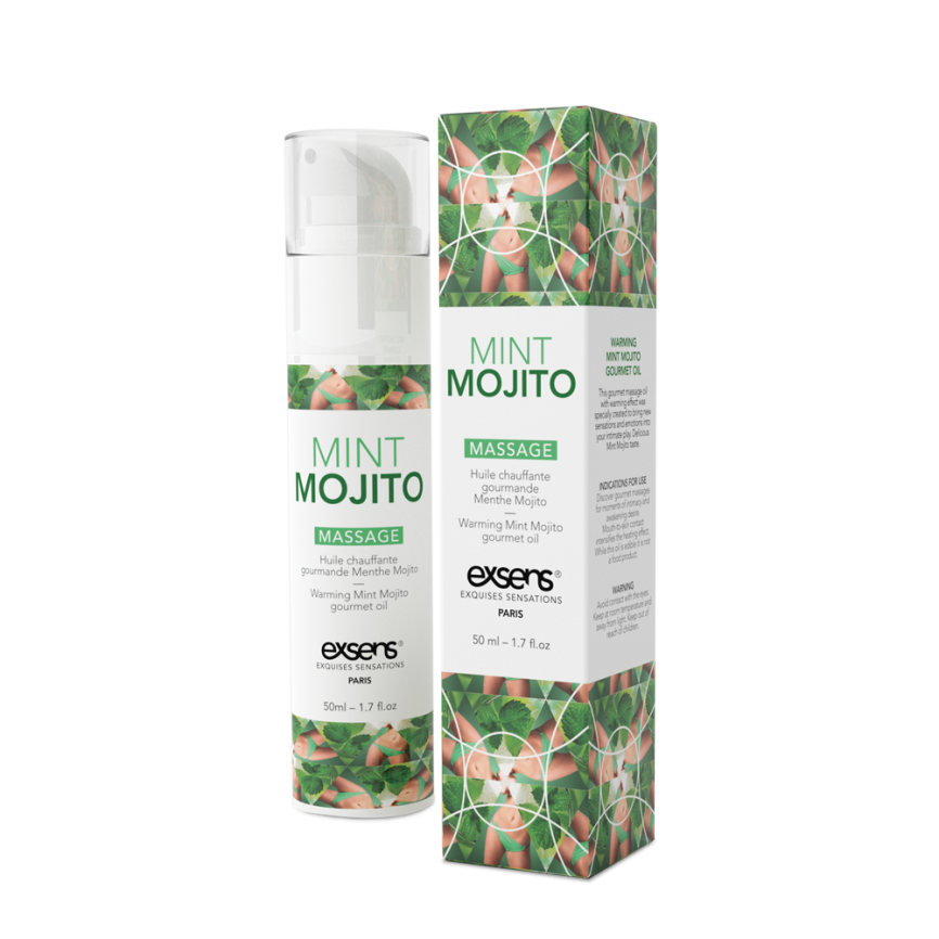 Масажна олія EXSENS Mojito 50мл розігрівальна, без цукру, без парабенів, їстівна фото 1