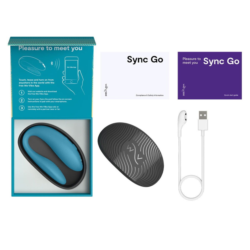 Смарт-вібратор для пар We-Vibe Sync GO Turquoise, тревел-кейс фото 8