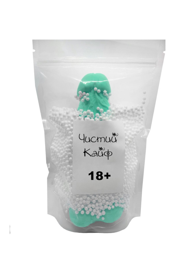 Мило у формі пеніса Чистий Кайф Turquoise size XL, крафтове мило-член, натуральне фото 4