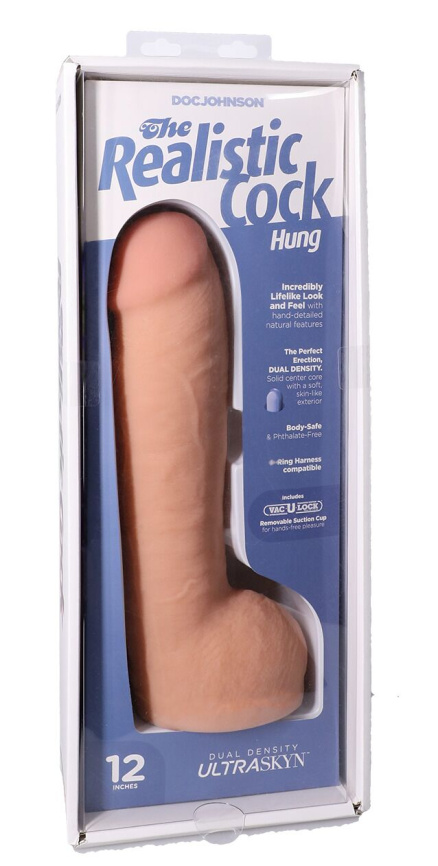 Фалоімітатор Doc Johnson The Realistic Cock ULTRASKYN - 12 Inch Hung with Balls Vanilla фото 8