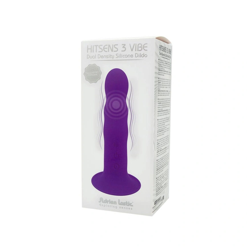Дилдо с вибрацией Adrien Lastic Hitsens 3 Purple, отлично для страпона, диаметр 4см, длина 18,2см фото 6