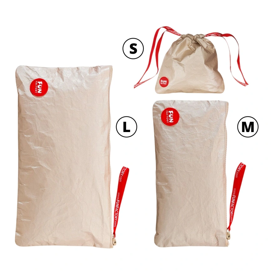 Сумка для секс-игрушек Fun Factory TOYBAG M, золотистая, на молнии, 25x12 см фото 3