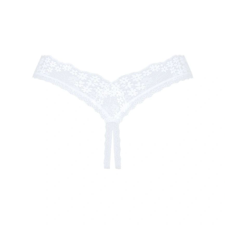 Кружевные танга Obsessive Heavenlly crotchless thong XS/S, с доступом фото 13