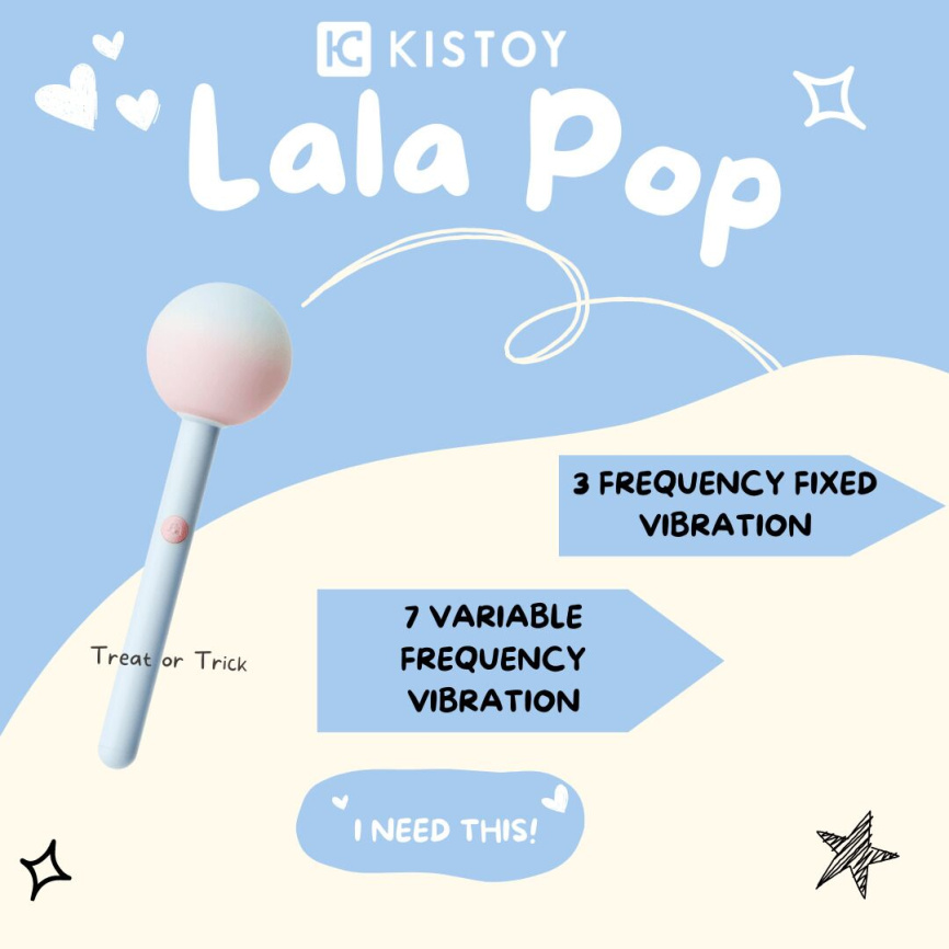 Вібратор-цукерка на паличці KISSTOY Lala Pop, 2 мотори, маска на очі в комплекті фото 3