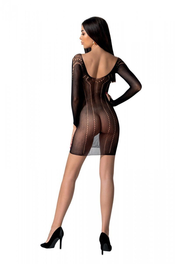 Напівпрозора мінісукня Passion BS101 One Size, black, рукави-мітенки фото 2