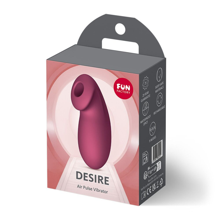 Вакуумний стимулятор Fun Factory Desire Wine Red, 11 режимів роботи, перезаряджуваний фото 9