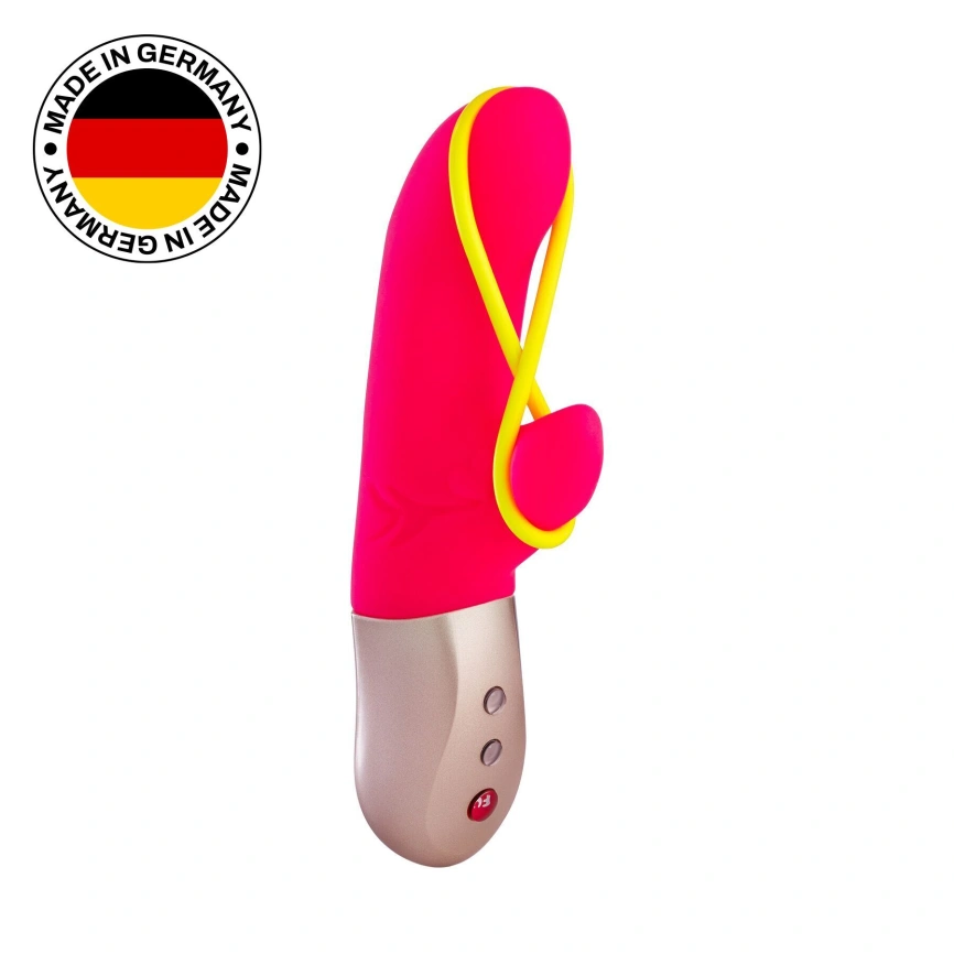 Мини вибратор-кролик со стимулирующей лентой Fun Factory AMORINO pink/neon yellow (мятая упаковка!!!) фото 1