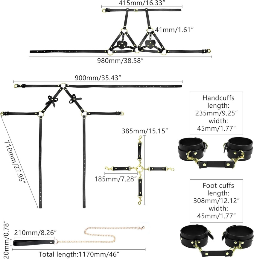 БДСМ-набір LOCKINK YEAHWOW Forced Nadu pose correction set фото 6