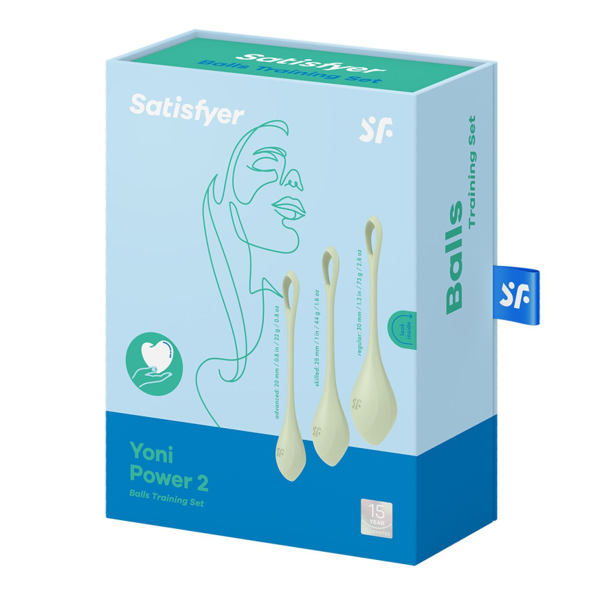 Набір йоні-намистин Satisfyer Yoni Power 2 Light Green, діаметр 2-2,5-3 см, маса 22-44-73 г фото 5
