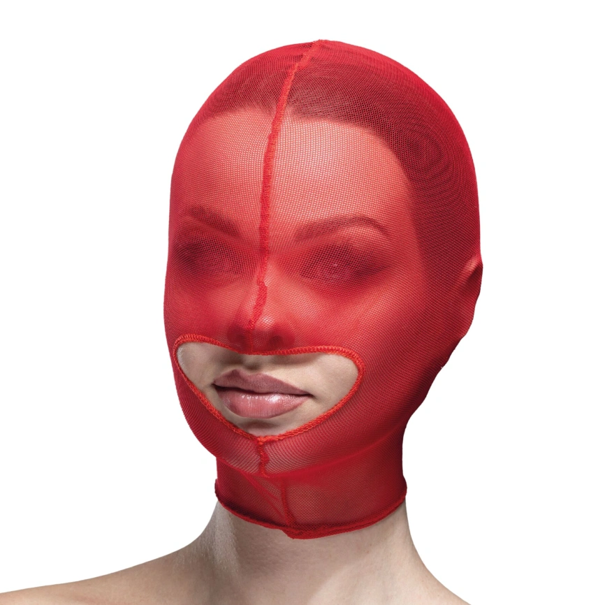 Маска сетка с открытым ртом Feral Feelings - Hood Mask Red фото 1