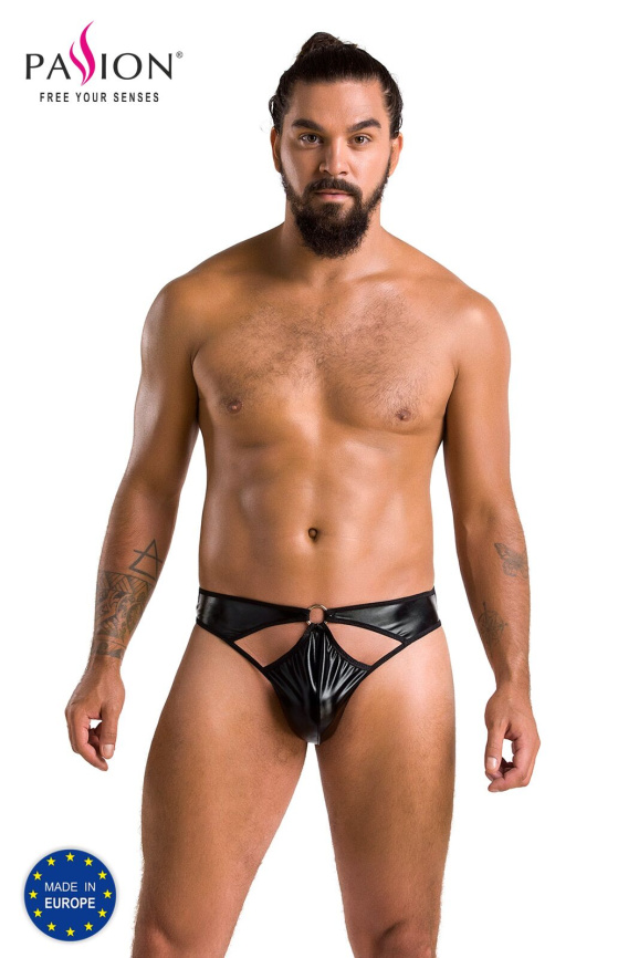 Чоловічі стринги Passion 033 THONG PAUL L/XL Black, під латекс фото 5