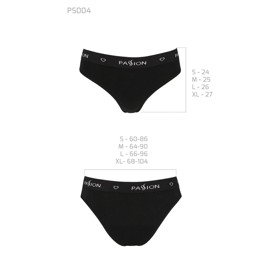 Трусики-сліпи з бавовни та еластаном Passion PS004 PANTIES S, black фото 6