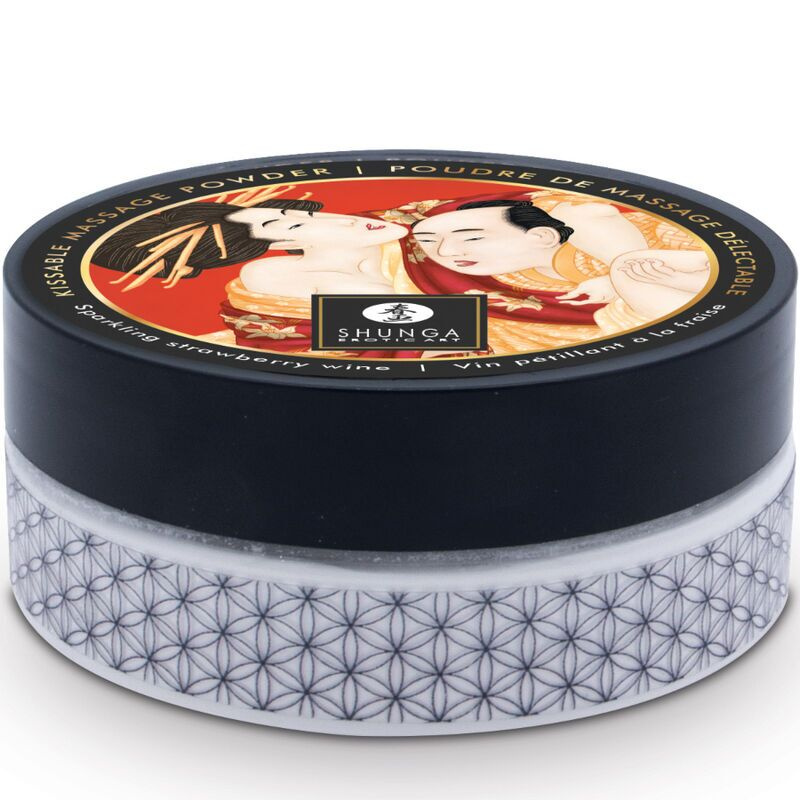 Смачна пудра для оральних пестощів Shunga Body Powder Sparkling Strawberry Wine, 75 г, аромат полуниці фото 3