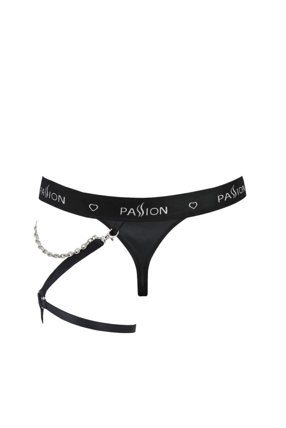 Чоловічі трусики танга з підв’язкою Passion 058 THONG BILL S/M Black фото 4