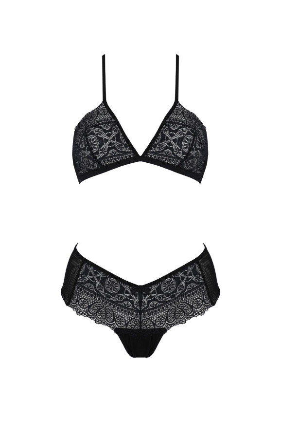Комплект Passion KERRIA BIKINI black, S/M, бралет і трусики-бікіні фото 3